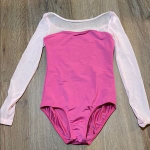 Mariia pink leotard with sheer sleeves. child M.